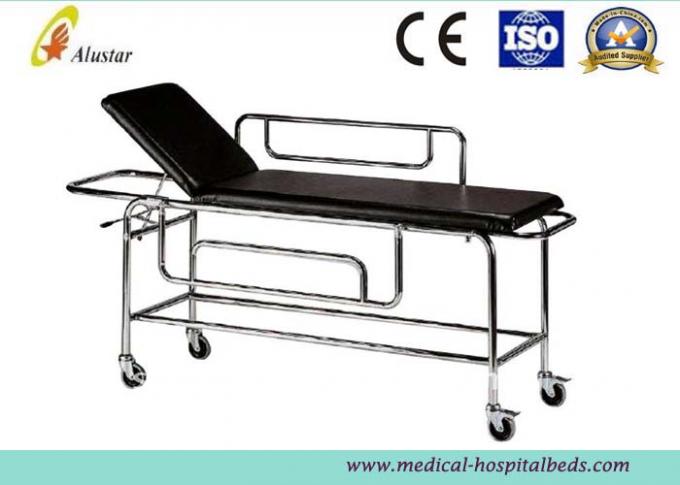 Trole de aço inoxidável da maca da emergência paciente para a ambulância com levantamento do espaldar (ALS-ST002b)